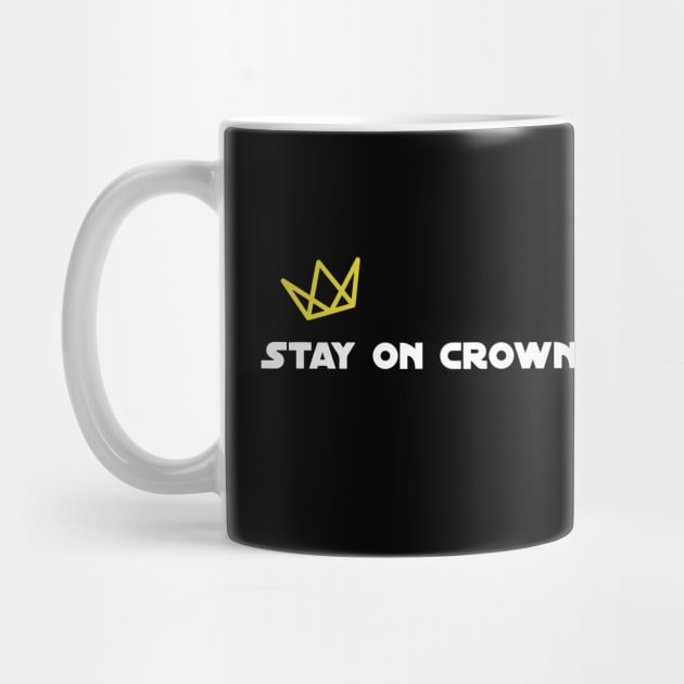 Stay on Crown White Print with Yellow Crown by Disocodesigns